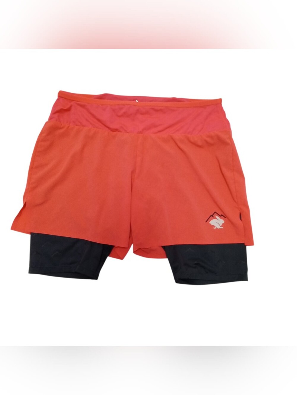 Rabbit Shredders 2‐in-1 5" Running Shorts Men's L Fiery Coral Compression Liner